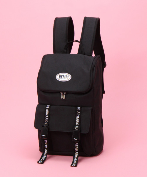 repipi armario(レピピ アルマリオ)の「Wベルトスクールリュック(バックパック/リュック・キッズ・パープル/ピンク/ブラック・FREE)」の2枚目の写真