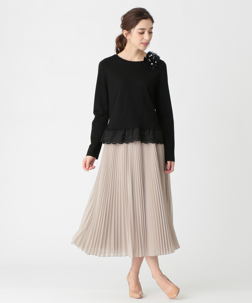 人気驚きの値段 セール ウォッシャブル Chic トゥー Be Chic トゥー ビー シック のtシャツ カットソー ウォッシャブル エンブロイダリーレイヤードポンチカットソー Tシャツ カットソー To シック のファッション Tシャツ カットソー