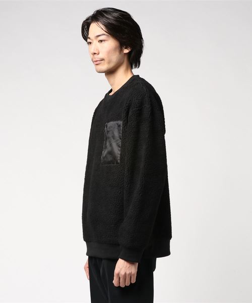 おしゃれスタ（オシャレスタ）の「もこもこボアポケットデザイントレーナー(BG)（スウェット・メンズ・ホワイト/ブラック/ネイビー/グレー/カーキ/ベージュ・M/L）」の8枚目の写真