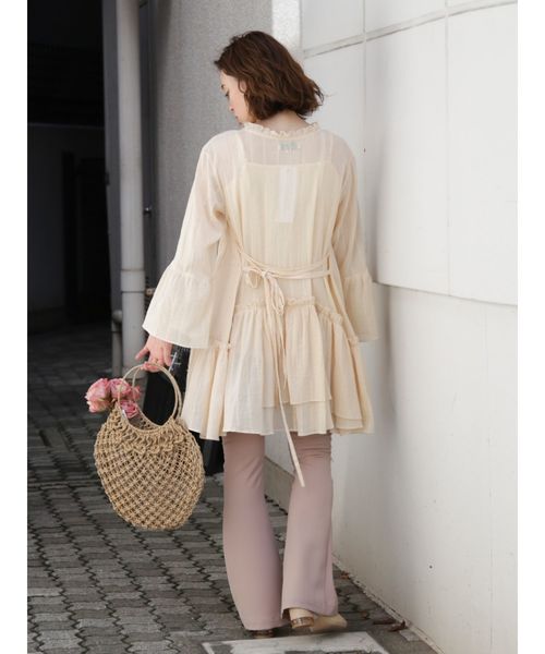 dazzlin（ダズリン）の「ウエストマークフレアコットンチュニック（シャツ/ブラウス・レディース・ベージュ/オフホワイト/ミント・FREE）」の11枚目の写真