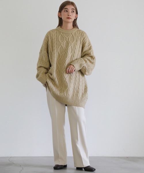 ベージュ オーバーサイズ ニットセーター MAISON DE THERESE（メゾン ド テレーズ） ニット セーター オーバー