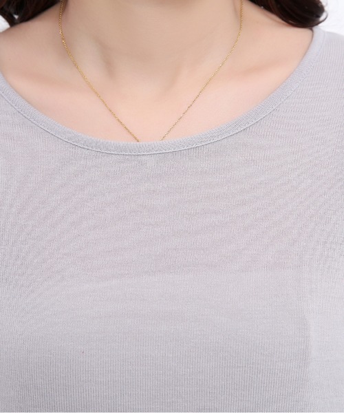 Coo+i(クーイ)の「バックスリットドルマンカットソー(Tシャツ/カットソー・レディース・グレー/モカ/ネイビー/テラコッタ/カーキ/ホワイト/マスタード/ブラック/チャコールグレー・FREE)」の15枚目の写真