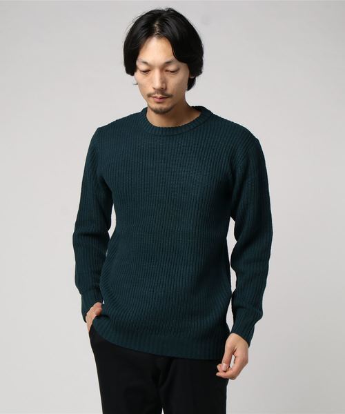 Bling Leads（ブリングリーズ）の「Z)【BLINGLEADS】68800 7GG畦編クルーネックセーター（ニット/セーター・メンズ・ブラック/ベージュ/パープル/ネイビー/ブラウン/グレー/カーキ/アイボリー/ホワイト系その他/グレー系その他/ブルー系その他/ホワイト系その他2/ホワイト系その他3/ブラック系その他2/ワインレッド・LARGE/X-LARGE/MEDIUM）」の12枚目の写真