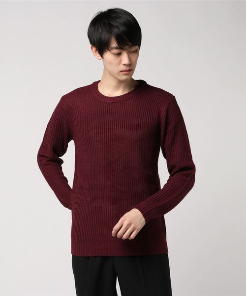 Bling Leads（ブリングリーズ）の「Z)【BLINGLEADS】68800 7GG畦編クルーネックセーター（ニット/セーター・メンズ・ブラック/ベージュ/パープル/ネイビー/ブラウン/グレー/カーキ/アイボリー/ホワイト系その他/グレー系その他/ブルー系その他/ホワイト系その他2/ホワイト系その他3/ブラック系その他2/ワインレッド・LARGE/X-LARGE/MEDIUM）」の15枚目の写真
