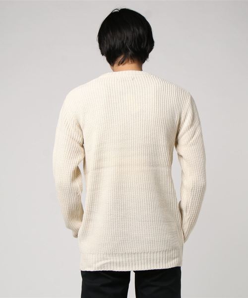 Bling Leads（ブリングリーズ）の「Z)【BLINGLEADS】68800 7GG畦編クルーネックセーター（ニット/セーター・メンズ・ブラック/ベージュ/パープル/ネイビー/ブラウン/グレー/カーキ/アイボリー/ホワイト系その他/グレー系その他/ブルー系その他/ホワイト系その他2/ホワイト系その他3/ブラック系その他2/ワインレッド・LARGE/X-LARGE/MEDIUM）」の16枚目の写真