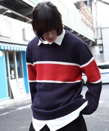 Z)【BLINGLEADS】68800 7GG畦編クルーネックセーター