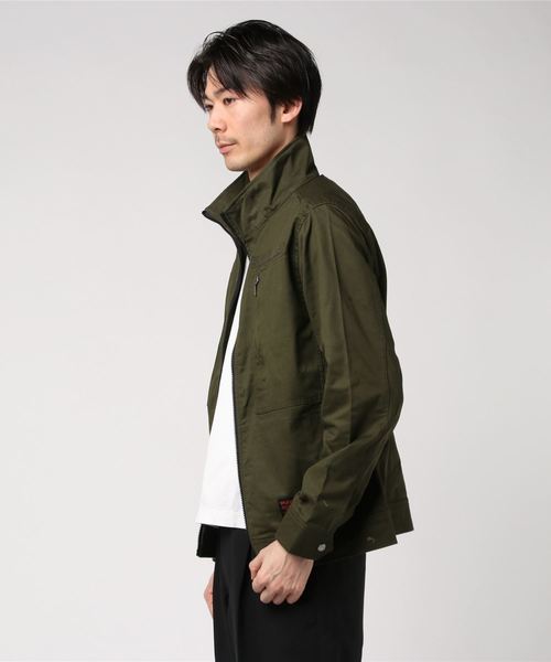 JEANS MATE（ジーンズメイト）の「ツイルプリントスタンドジャケット ミリタリーテイスト（ミリタリージャケット・メンズ・ブラック/カーキ・MEDIUM/LARGE/X-LARGE）」の3枚目の写真