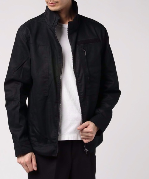 JEANS MATE（ジーンズメイト）の「ツイルプリントスタンドジャケット ミリタリーテイスト（ミリタリージャケット・メンズ・ブラック/カーキ・MEDIUM/LARGE/X-LARGE）」の2枚目の写真