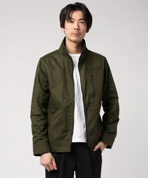JEANS MATE（ジーンズメイト）の「ツイルプリントスタンドジャケット ミリタリーテイスト（ミリタリージャケット・メンズ・ブラック/カーキ・MEDIUM/LARGE/X-LARGE）」の6枚目の写真