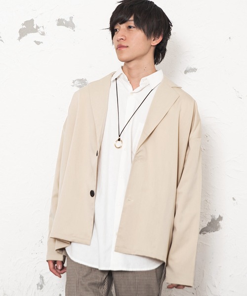 セール メンズ長袖ビッグシルエット無地 チェック柄テーラーシャツジャケット テーラードジャケット Minority マイノリティ のファッション通販 Zozotown