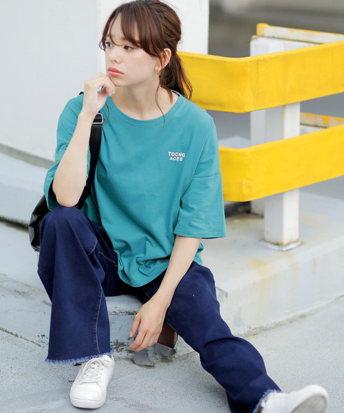 Girly Doll（ガーリードール）の「プリントTシャツ（Tシャツ/カットソー・レディース・オフホワイト/グリーン/ブラック/杢グレー/ベージュ・FREE）」の5枚目の写真