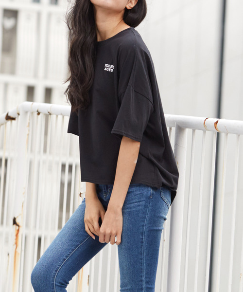 Girly Doll（ガーリードール）の「プリントTシャツ（Tシャツ/カットソー・レディース・オフホワイト/グリーン/ブラック/杢グレー/ベージュ・FREE）」の12枚目の写真