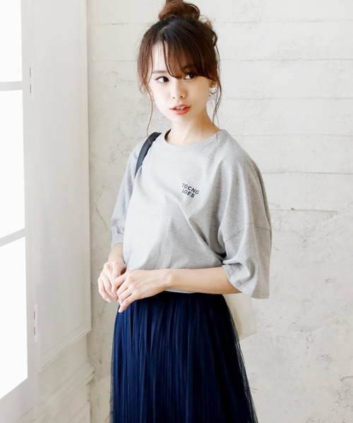 Girly Doll（ガーリードール）の「プリントTシャツ（Tシャツ/カットソー・レディース・オフホワイト/グリーン/ブラック/杢グレー/ベージュ・FREE）」の19枚目の写真