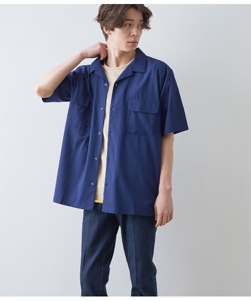 JUNRED（ジュンレッド）の「バンブーオープンカラーシャツ（シャツ/ブラウス・メンズ・ブラック/グレー/モスグリーン/ネイビー・M/L/LL）」の4枚目の写真