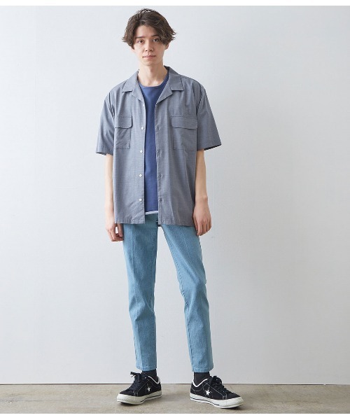 JUNRED（ジュンレッド）の「バンブーオープンカラーシャツ（シャツ/ブラウス・メンズ・ブラック/グレー/モスグリーン/ネイビー・M/L/LL）」の8枚目の写真