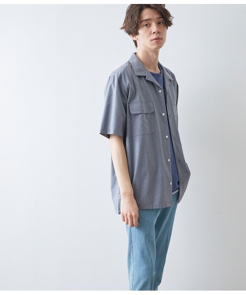 JUNRED（ジュンレッド）の「バンブーオープンカラーシャツ（シャツ/ブラウス・メンズ・ブラック/グレー/モスグリーン/ネイビー・M/L/LL）」の9枚目の写真