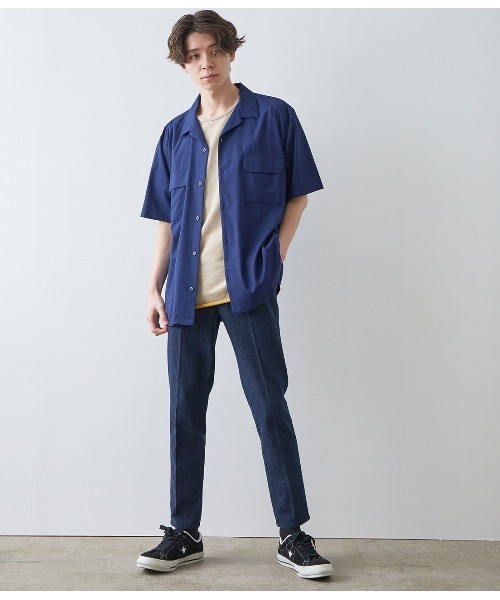 JUNRED（ジュンレッド）の「バンブーオープンカラーシャツ（シャツ/ブラウス・メンズ・ブラック/グレー/モスグリーン/ネイビー・M/L/LL）」の10枚目の写真