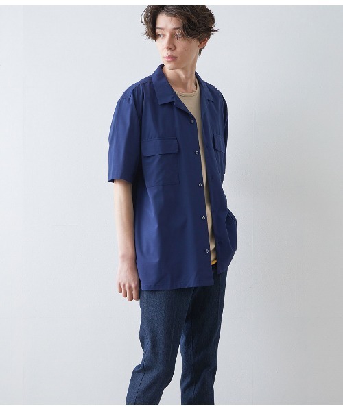 JUNRED（ジュンレッド）の「バンブーオープンカラーシャツ（シャツ/ブラウス・メンズ・ブラック/グレー/モスグリーン/ネイビー・M/L/LL）」の12枚目の写真