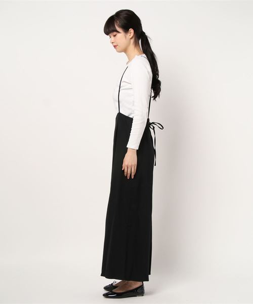 DouDou（ドゥドゥ）の「サスペンダー付きパンツ（その他パンツ・レディース・ブラック/ベージュ・FREE）」の4枚目の写真