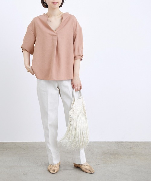 ADAM ET ROPE'（アダムエロペ）の「オックススキッパーブラウス（シャツ/ブラウス・レディース・ピンク/グリーン・FREE）」の5枚目の写真