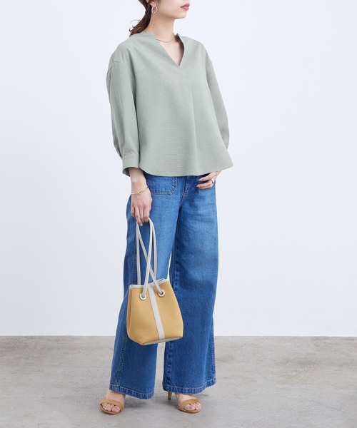 ADAM ET ROPE'（アダムエロペ）の「オックススキッパーブラウス（シャツ/ブラウス・レディース・ピンク/グリーン・FREE）」の20枚目の写真