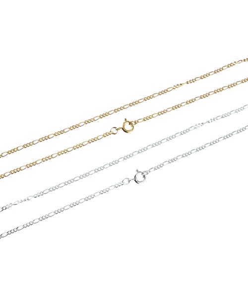 blackdia by 7JEWELRY（ブラックダイヤバイセブンジュエリー）の「blackdia by 7JEWELRY 18KGPゴールドフィガロチェーンネックレス幅1.7mm長さ50cm,60cm（ネックレス・メンズ・ゴールド・50/60）」の3枚目の写真