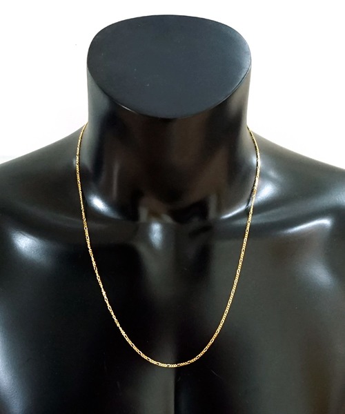 blackdia by 7JEWELRY（ブラックダイヤバイセブンジュエリー）の「blackdia by 7JEWELRY 18KGPゴールドフィガロチェーンネックレス幅1.7mm長さ50cm,60cm（ネックレス・メンズ・ゴールド・50/60）」の5枚目の写真