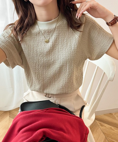 Java（ジャバ）の「《JaVa ジャバコラボ》大人仕様。ぽこぽこ素材のラグランスリーブTee（Tシャツ/カットソー・レディース・ホワイト/ブラック/ベージュ/グリーン/モカ/グリーン系その他/アイボリー/グレイッシュベージュ/イエロー・MEDIUM/LARGE/X-LARGE/XX-LARGE/SMALL）」の18枚目の写真