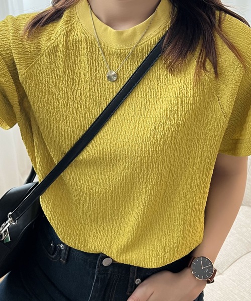 Java（ジャバ）の「《JaVa ジャバコラボ》大人仕様。ぽこぽこ素材のラグランスリーブTee（Tシャツ/カットソー・レディース・ホワイト/ブラック/ベージュ/グリーン/モカ/グリーン系その他/アイボリー/グレイッシュベージュ/イエロー・MEDIUM/LARGE/X-LARGE/XX-LARGE/SMALL）」の22枚目の写真