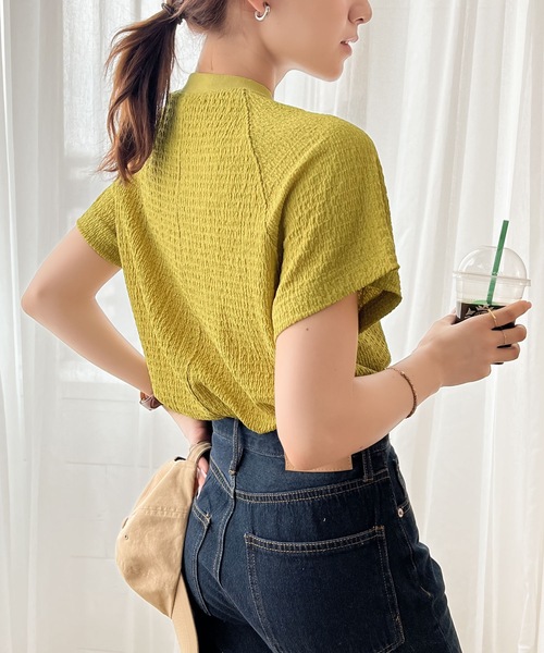 Java（ジャバ）の「《JaVa ジャバコラボ》大人仕様。ぽこぽこ素材のラグランスリーブTee（Tシャツ/カットソー・レディース・ホワイト/ブラック/ベージュ/グリーン/モカ/グリーン系その他/アイボリー/グレイッシュベージュ/イエロー・MEDIUM/LARGE/X-LARGE/XX-LARGE/SMALL）」の21枚目の写真