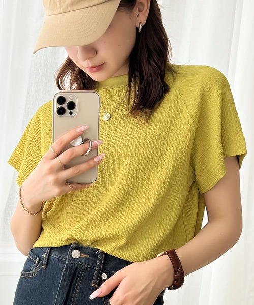 Java（ジャバ）の「《JaVa ジャバコラボ》大人仕様。ぽこぽこ素材のラグランスリーブTee（Tシャツ/カットソー・レディース・ホワイト/ブラック/ベージュ/グリーン/モカ/グリーン系その他/アイボリー/グレイッシュベージュ/イエロー・MEDIUM/LARGE/X-LARGE/XX-LARGE/SMALL）」の13枚目の写真