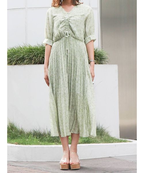 dazzlin（ダズリン）の「ベビーフラワープリーツワンピース（ワンピース・レディース・オフホワイト/グリーン/ブルー・FREE）」の12枚目の写真