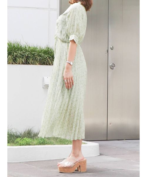 dazzlin（ダズリン）の「ベビーフラワープリーツワンピース（ワンピース・レディース・オフホワイト/グリーン/ブルー・FREE）」の13枚目の写真