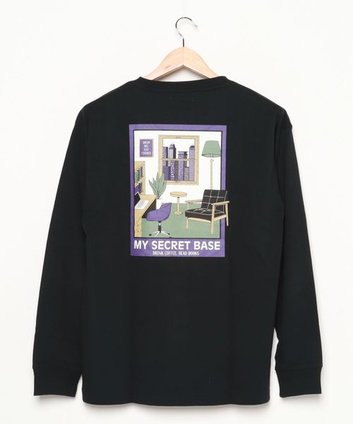 Lazar(ラザル)の「バックプリント イラスト グラフィック USAコットン ロングスリーブTシャツ(Tシャツ/カットソー・メンズ・ホワイト/ベージュ/ブルー/ホワイト系その他/ブラック/パープル・M/L)」の11枚目の写真
