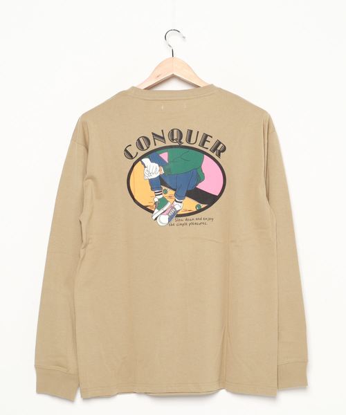 Lazar(ラザル)の「バックプリント イラスト グラフィック USAコットン ロングスリーブTシャツ(Tシャツ/カットソー・メンズ・ホワイト/ベージュ/ブルー/ホワイト系その他/ブラック/パープル・M/L)」の13枚目の写真