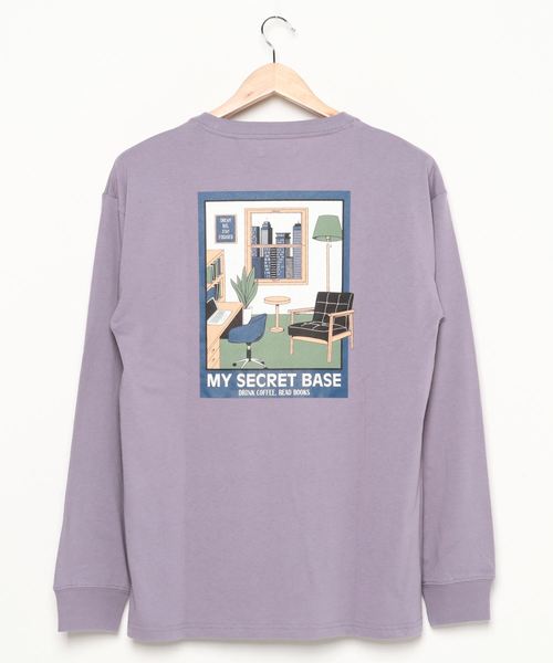 Lazar(ラザル)の「バックプリント イラスト グラフィック USAコットン ロングスリーブTシャツ(Tシャツ/カットソー・メンズ・ホワイト/ベージュ/ブルー/ホワイト系その他/ブラック/パープル・M/L)」の15枚目の写真
