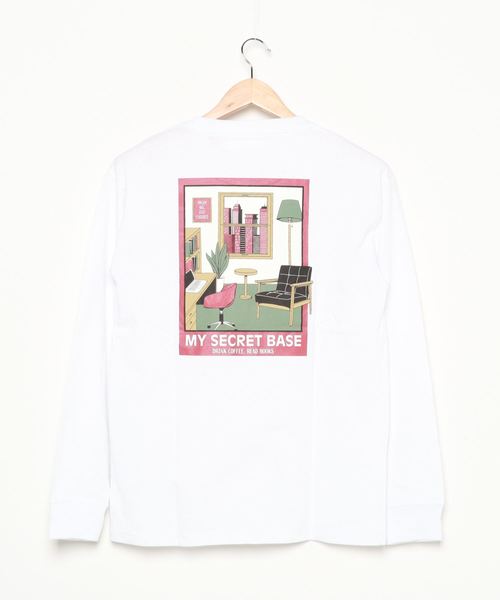Lazar(ラザル)の「バックプリント イラスト グラフィック USAコットン ロングスリーブTシャツ(Tシャツ/カットソー・メンズ・ホワイト/ベージュ/ブルー/ホワイト系その他/ブラック/パープル・M/L)」の9枚目の写真