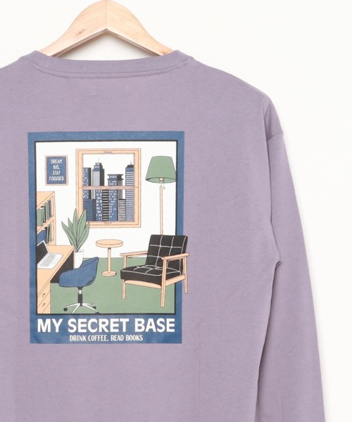 Lazar(ラザル)の「バックプリント イラスト グラフィック USAコットン ロングスリーブTシャツ(Tシャツ/カットソー・メンズ・ホワイト/ベージュ/ブルー/ホワイト系その他/ブラック/パープル・M/L)」の6枚目の写真