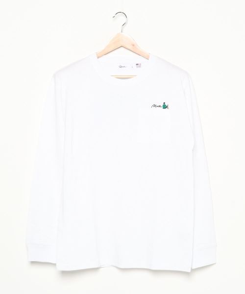Lazar(ラザル)の「バックプリント イラスト グラフィック USAコットン ロングスリーブTシャツ(Tシャツ/カットソー・メンズ・ホワイト/ベージュ/ブルー/ホワイト系その他/ブラック/パープル・M/L)」の8枚目の写真