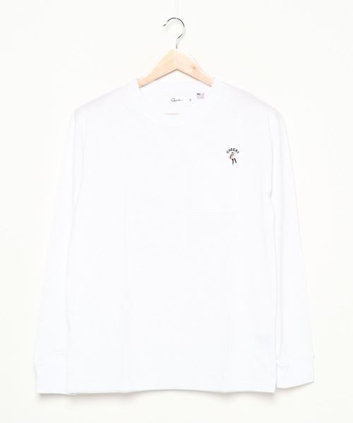 Lazar(ラザル)の「バックプリント イラスト グラフィック USAコットン ロングスリーブTシャツ(Tシャツ/カットソー・メンズ・ホワイト/ベージュ/ブルー/ホワイト系その他/ブラック/パープル・M/L)」の10枚目の写真