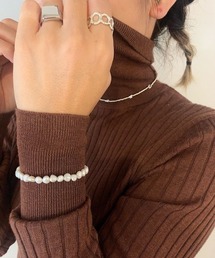 パール歪みフックブレスレット
