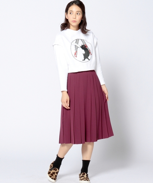 Another Edition(アナザーエディション)の「ドビープリーツスカート/AE DOBBY PLEATS SK◆(スカート・レディース・ブラック/ベージュ/ワインレッド・MEDIUM/SMALL)」の4枚目の写真