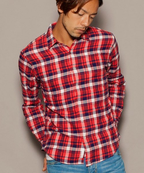 BEAUTY&YOUTH UNITED ARROWS(ビューティーアンドユースユナイテッドアローズ)の「BY ネル タータン チェック レギュラーカラー シャツ ◆(シャツ/ブラウス・メンズ・オフホワイト/ブラック/レッド/ネイビー・X-SMALL/SMALL/MEDIUM/LARGE/X-LARGE)」の4枚目の写真