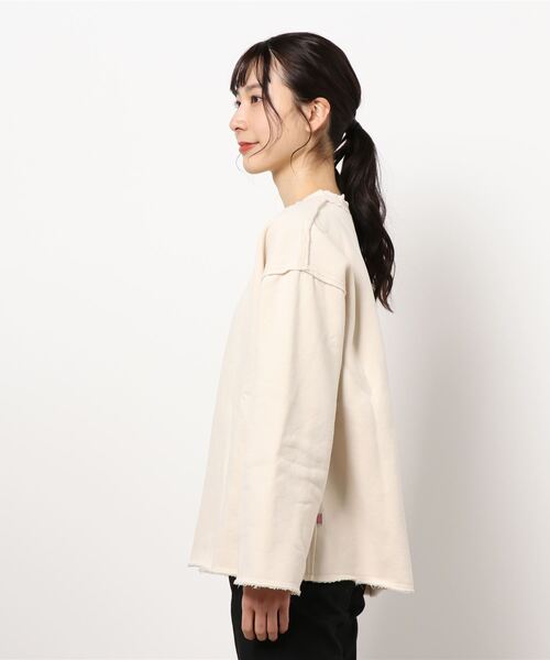 KOBE LETTUCE（コウベレタス）の「[ USAコットン裏起毛 ]ダメージトップス（Tシャツ/カットソー・レディース・ブルー/モカ/ホワイト系その他/ブラック系その他・FREE）」の5枚目の写真