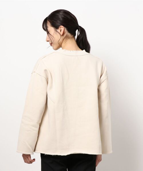 KOBE LETTUCE（コウベレタス）の「[ USAコットン裏起毛 ]ダメージトップス（Tシャツ/カットソー・レディース・ブルー/モカ/ホワイト系その他/ブラック系その他・FREE）」の6枚目の写真