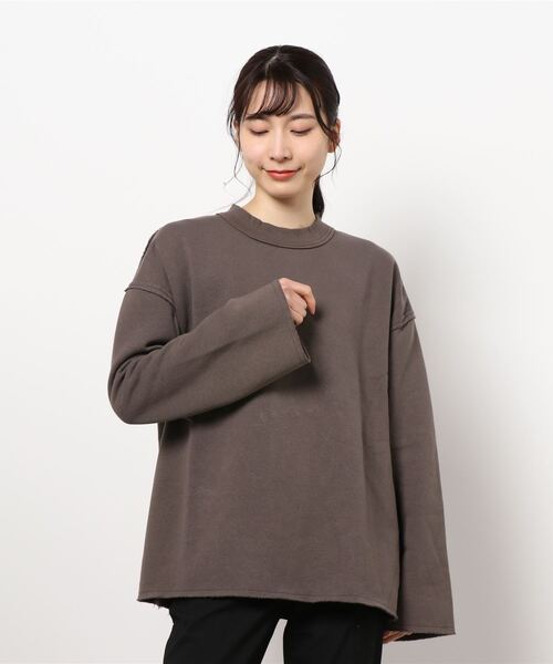 KOBE LETTUCE（コウベレタス）の「[ USAコットン裏起毛 ]ダメージトップス（Tシャツ/カットソー・レディース・ブルー/モカ/ホワイト系その他/ブラック系その他・FREE）」の11枚目の写真
