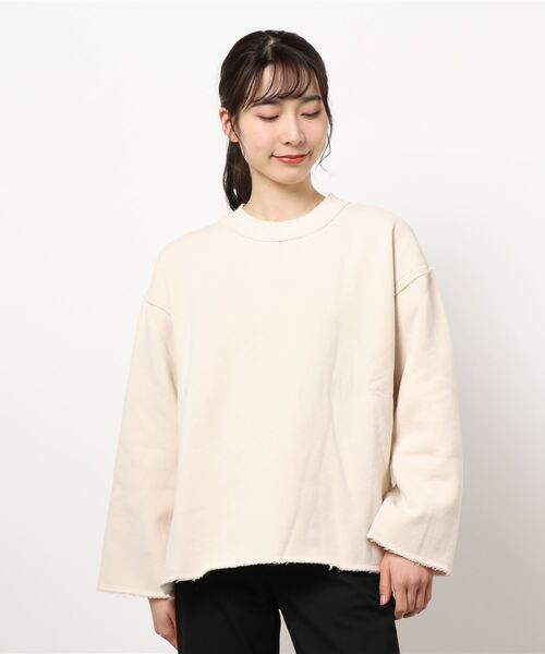KOBE LETTUCE（コウベレタス）の「[ USAコットン裏起毛 ]ダメージトップス（Tシャツ/カットソー・レディース・ブルー/モカ/ホワイト系その他/ブラック系その他・FREE）」の12枚目の写真
