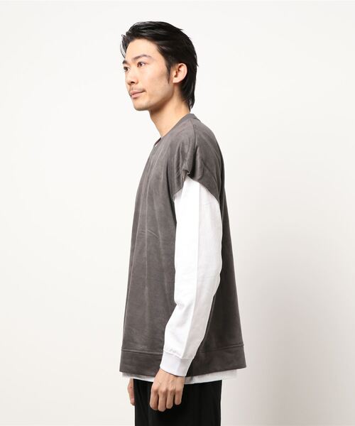 B.I.D.(ビーアイディー)の「《※セット商品》ビッグノースリーブアンサンブル - スエードタッチノースリーブ&ロングスリーブカットソー(Tシャツ/カットソー・メンズ・グレー/スミクロ/サックスブルー/ベージュ・LARGE/MEDIUM)」の5枚目の写真