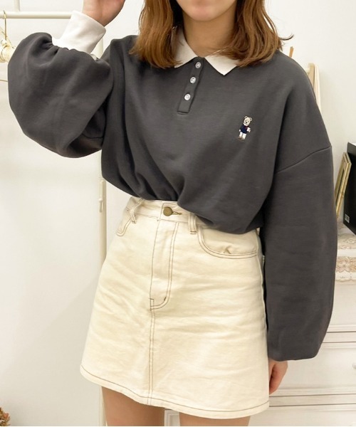 apres jour(アプレジュール)の「ポロスウェット【ZOZOTOWN限定アイテム】(スウェット・レディース・ダークブラウン/ダークブルー/ブラック/ライトベージュ・X-LARGE/フリー)」の6枚目の写真