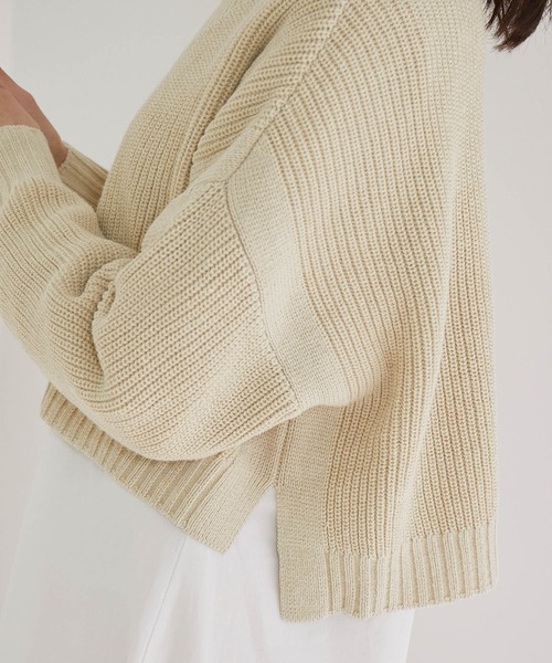 MADEMOISELLE ROPE'（マドモアゼル ロペ）の「【WEB限定】Vネックニット＆ティアードシャツワンピースセット（2点セット）（ワンピース・レディース・ブラック/ベージュ・38）」の9枚目の写真